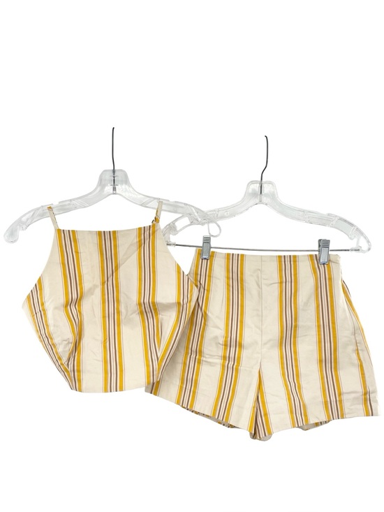 Abercrombie & Fitch Pants - Abercrombie & Fitch Mustard Yellow Stripe Cotton Crop Top and Shorts Set